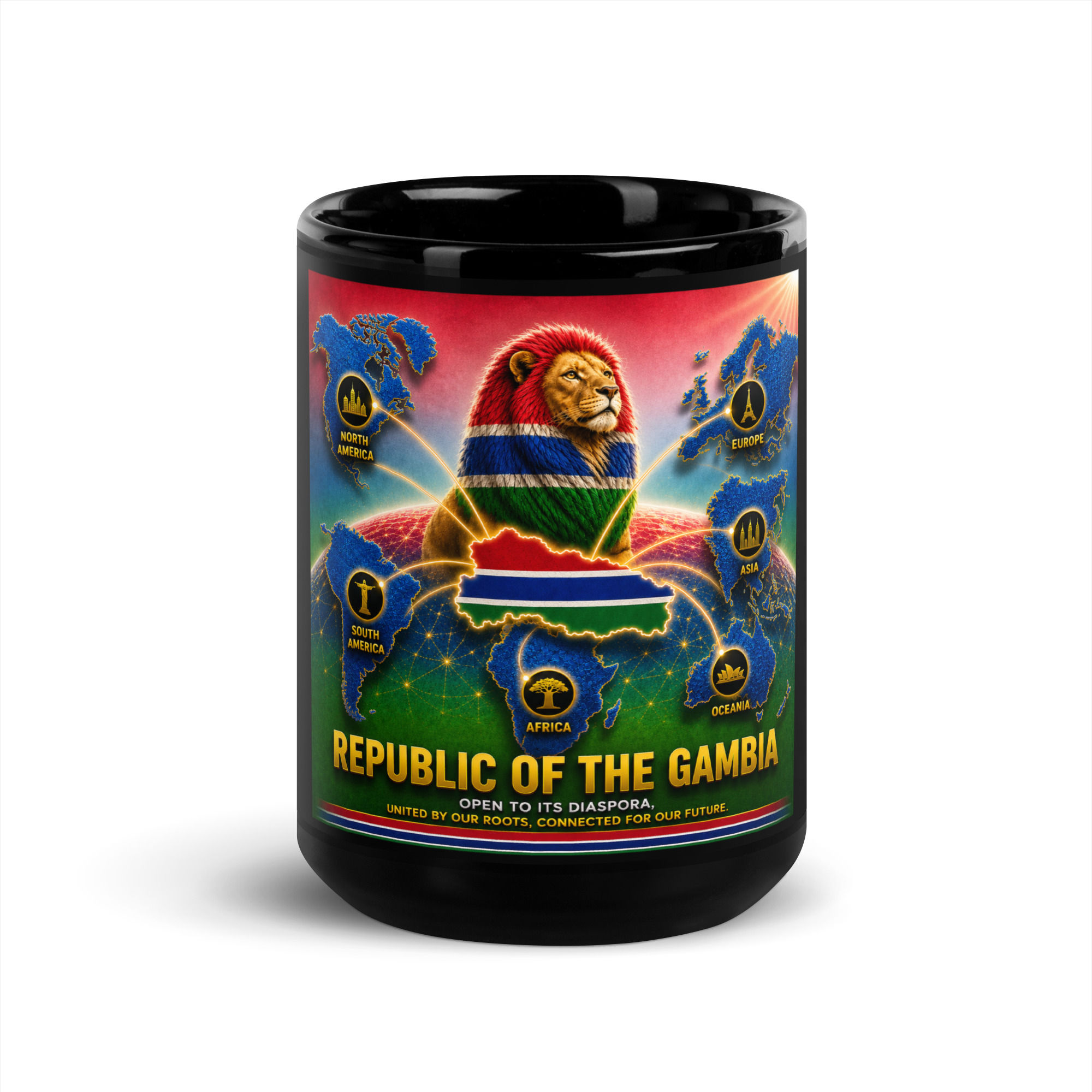 Black Glossy Mug - Gambian Diaspora Agency