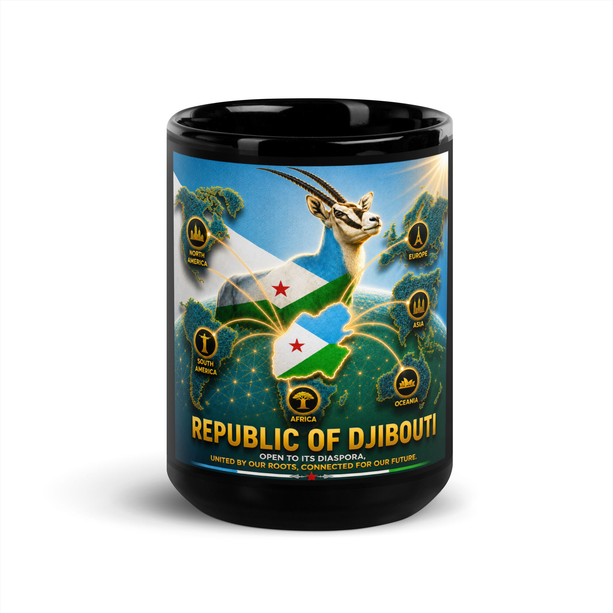 Black Glossy Mug - Djiboutian Diaspora Agency