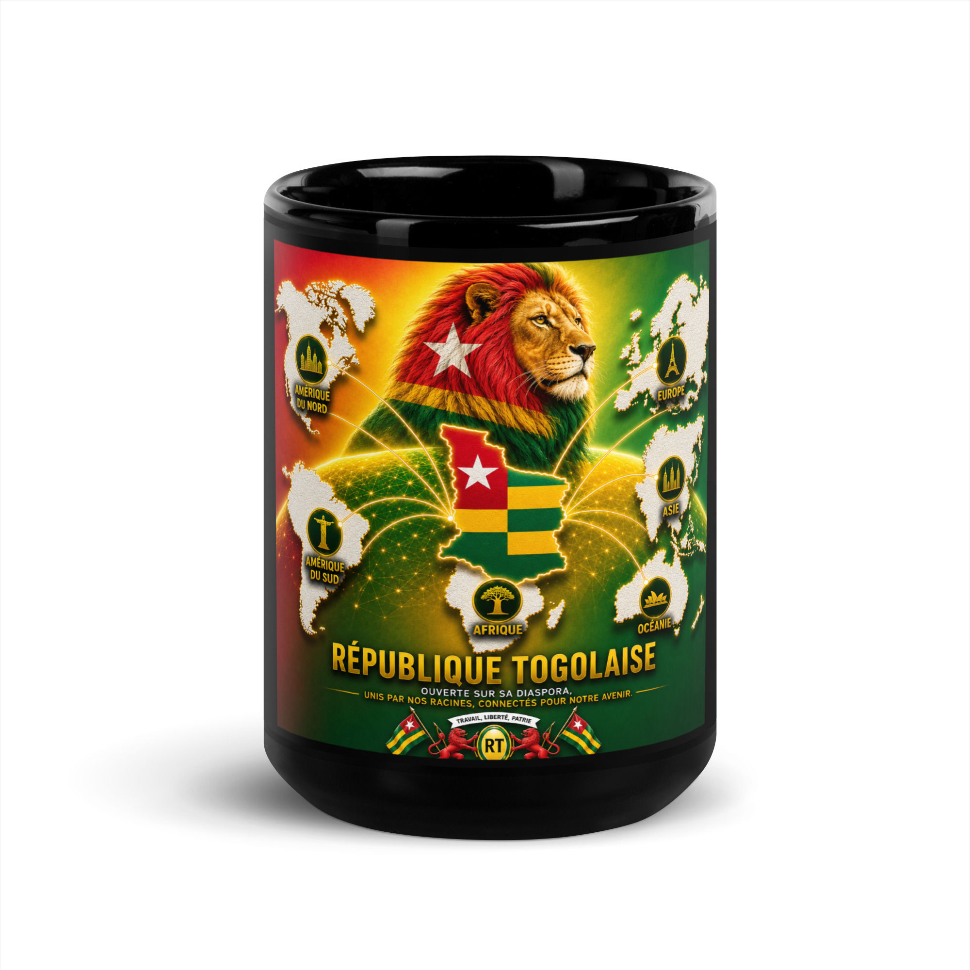 Mug Noir Brillant - Agence Diaspora Togolaise
