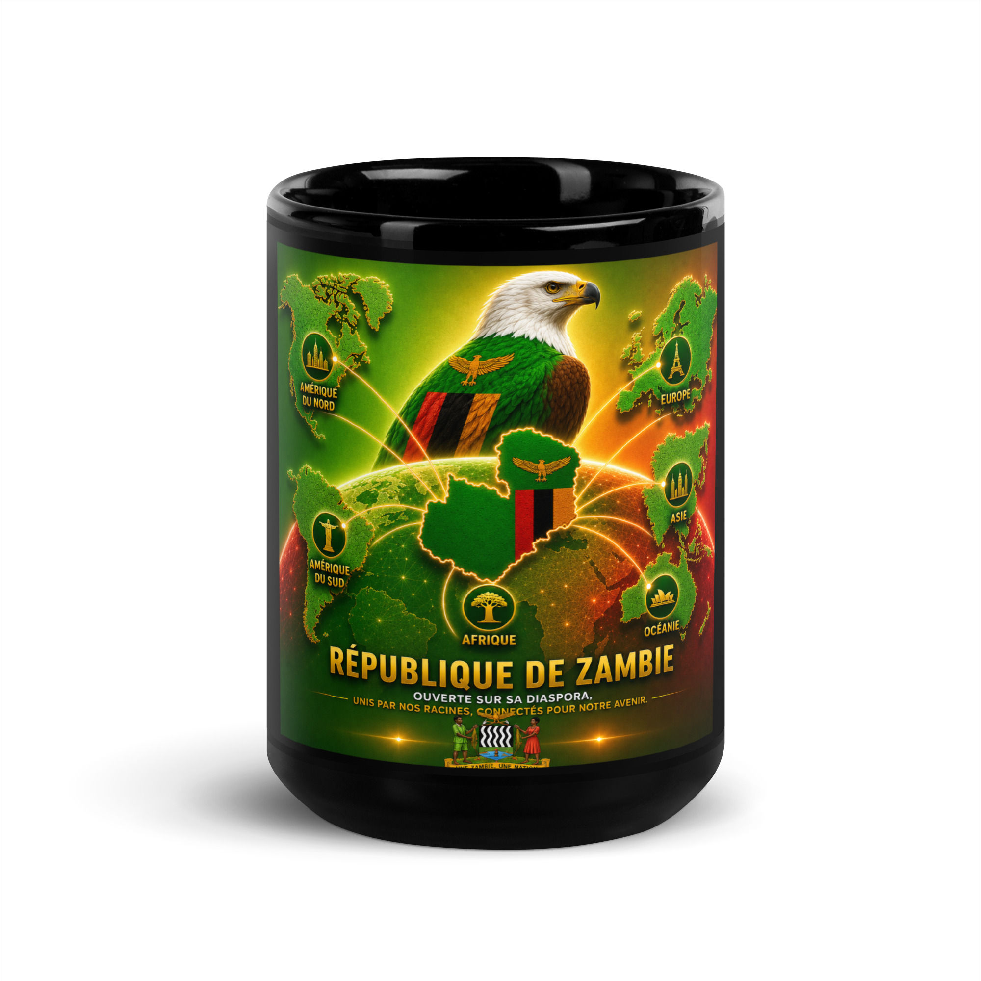Mug Noir Brillant - Agence Diaspora Zambienne