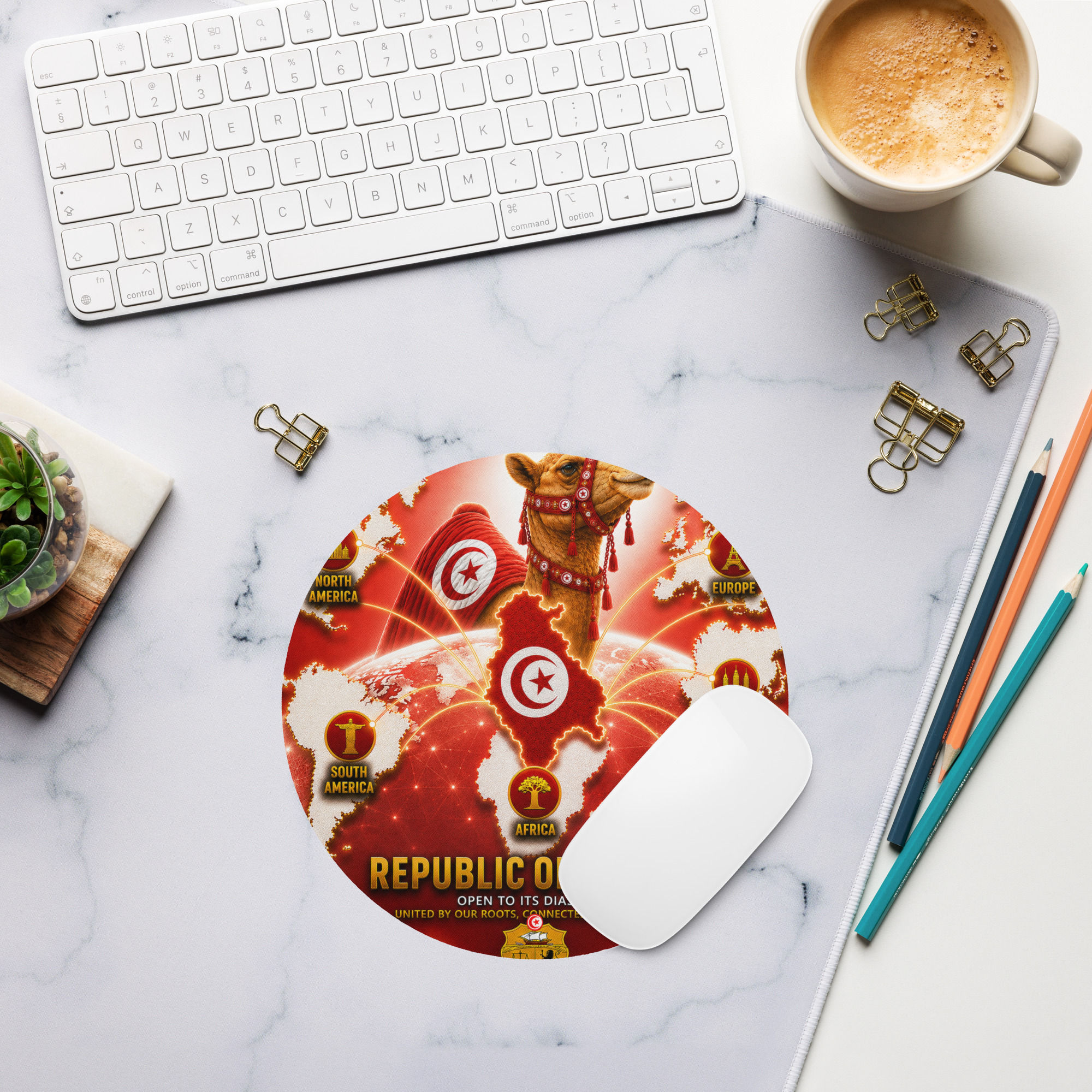 Round mouse pad - Tunisian Diaspora Agency