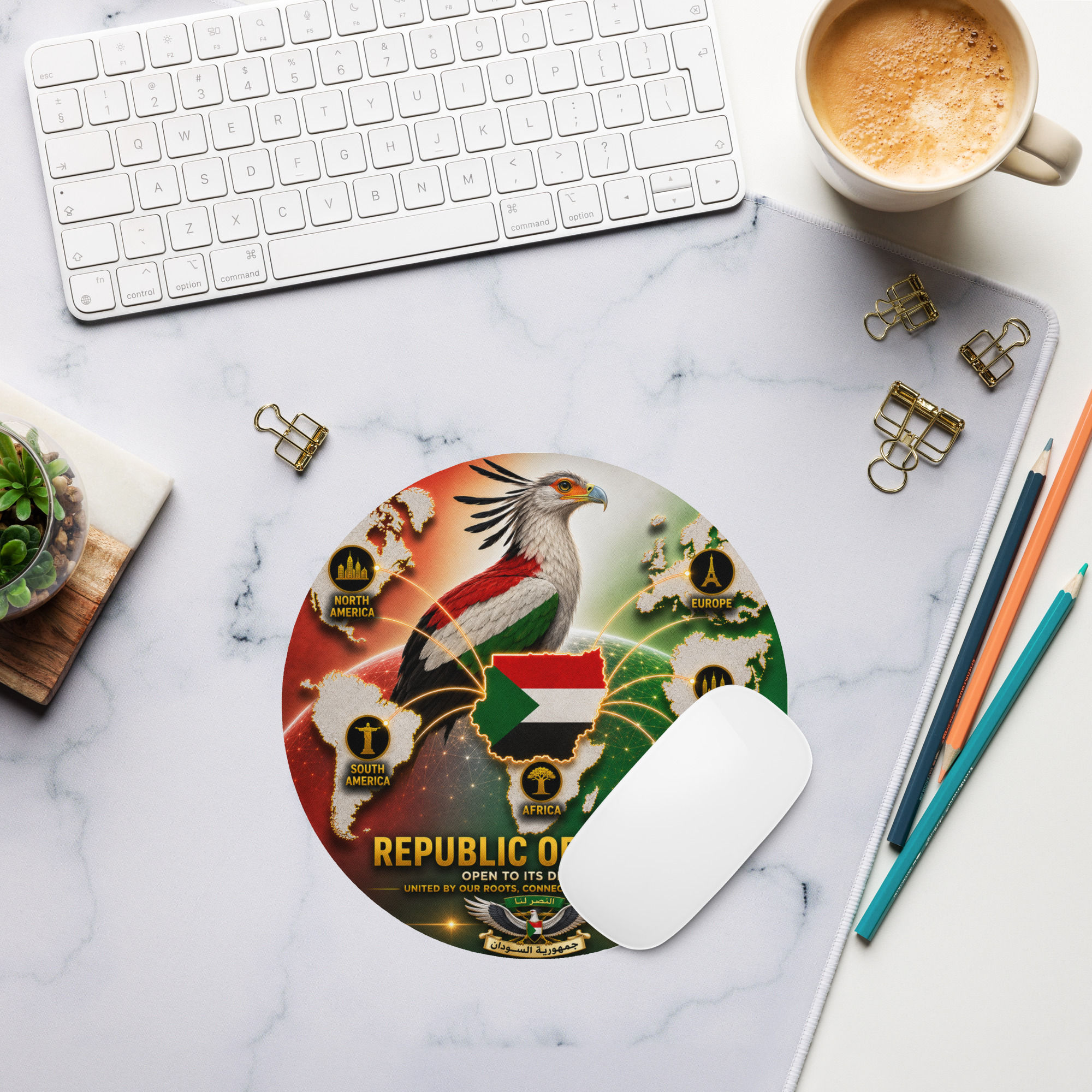 Round mouse pad - Sudanese Diaspora Agency