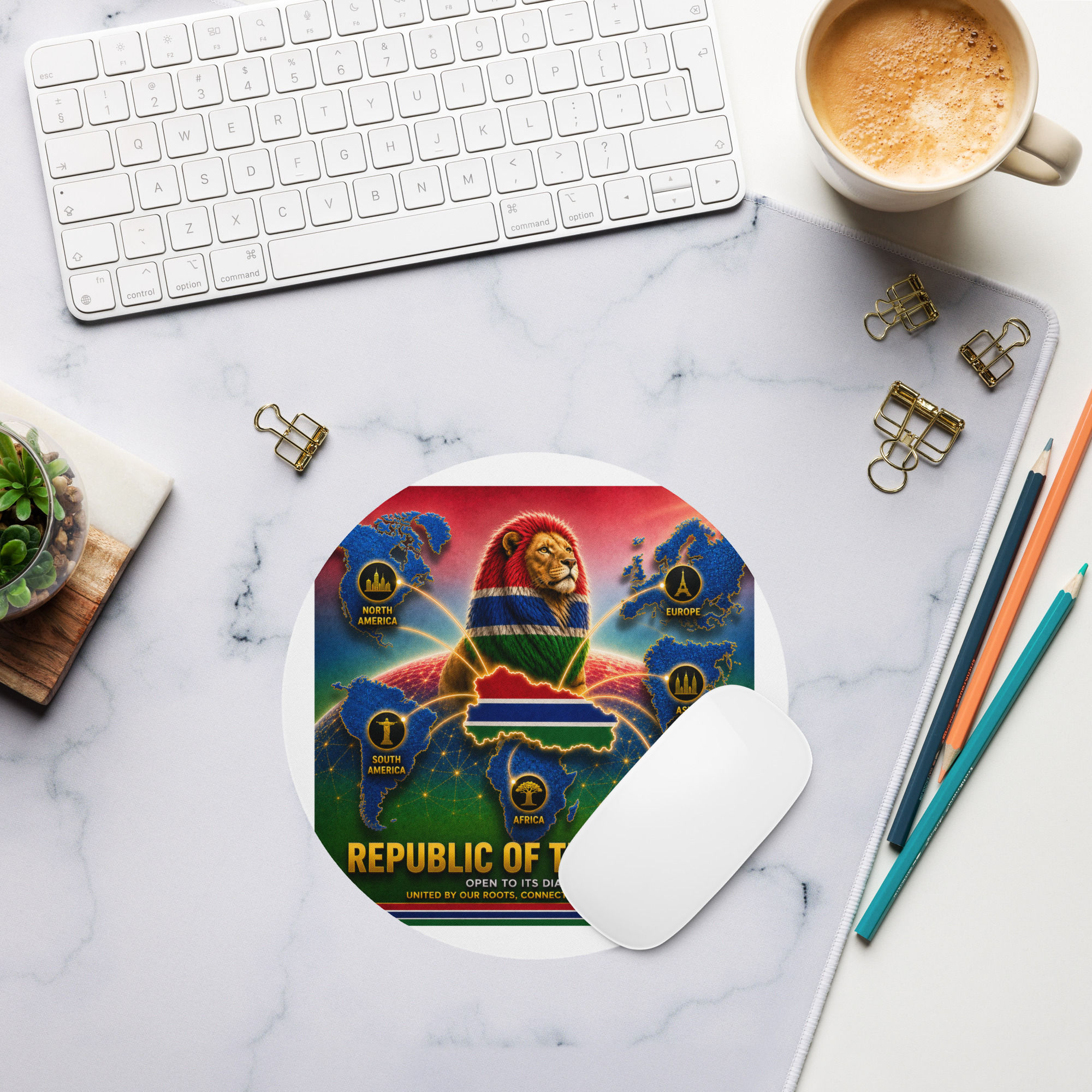 Round mouse pad - Gambian Diaspora Agency