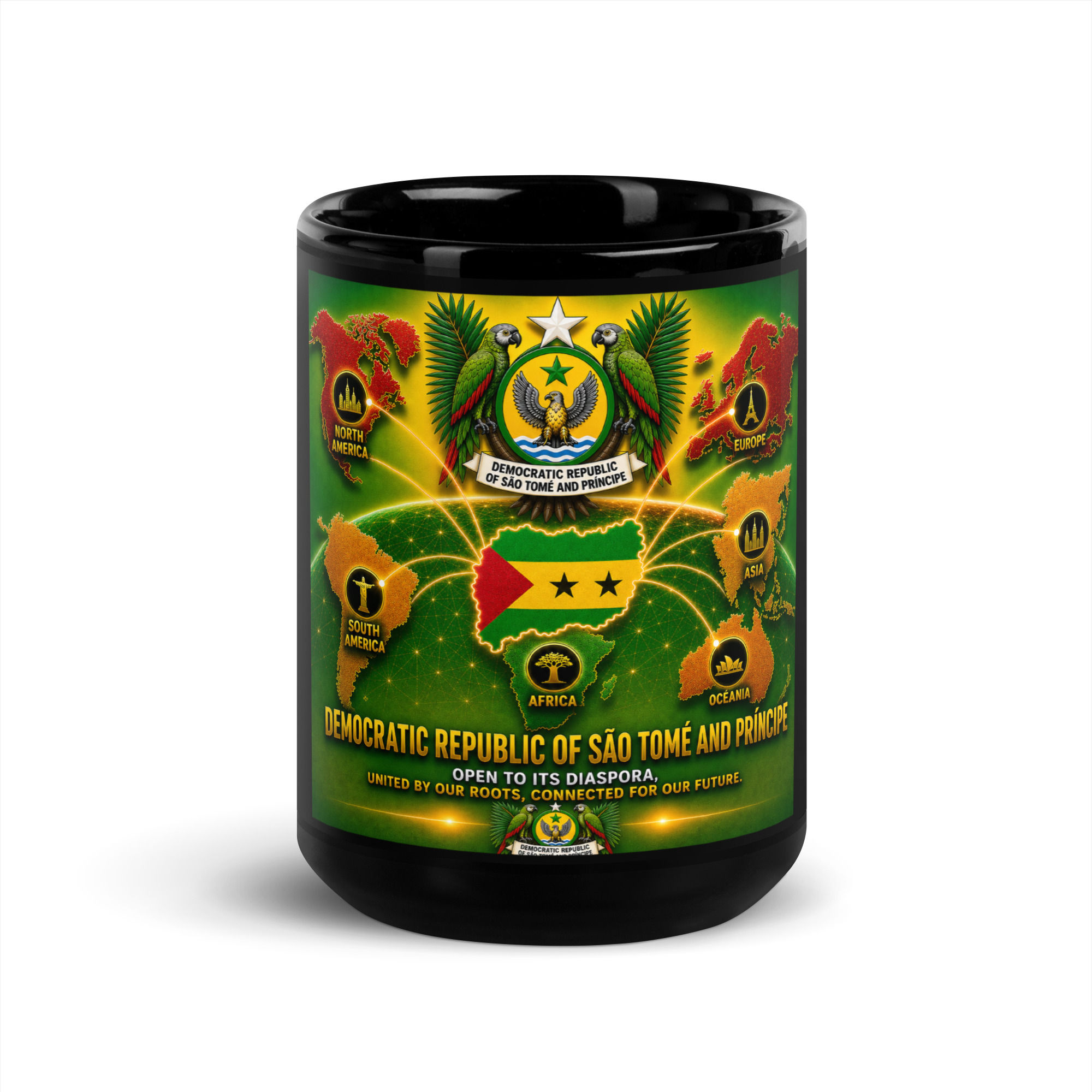 Black Glossy Mug - São Toméan Diaspora Agency