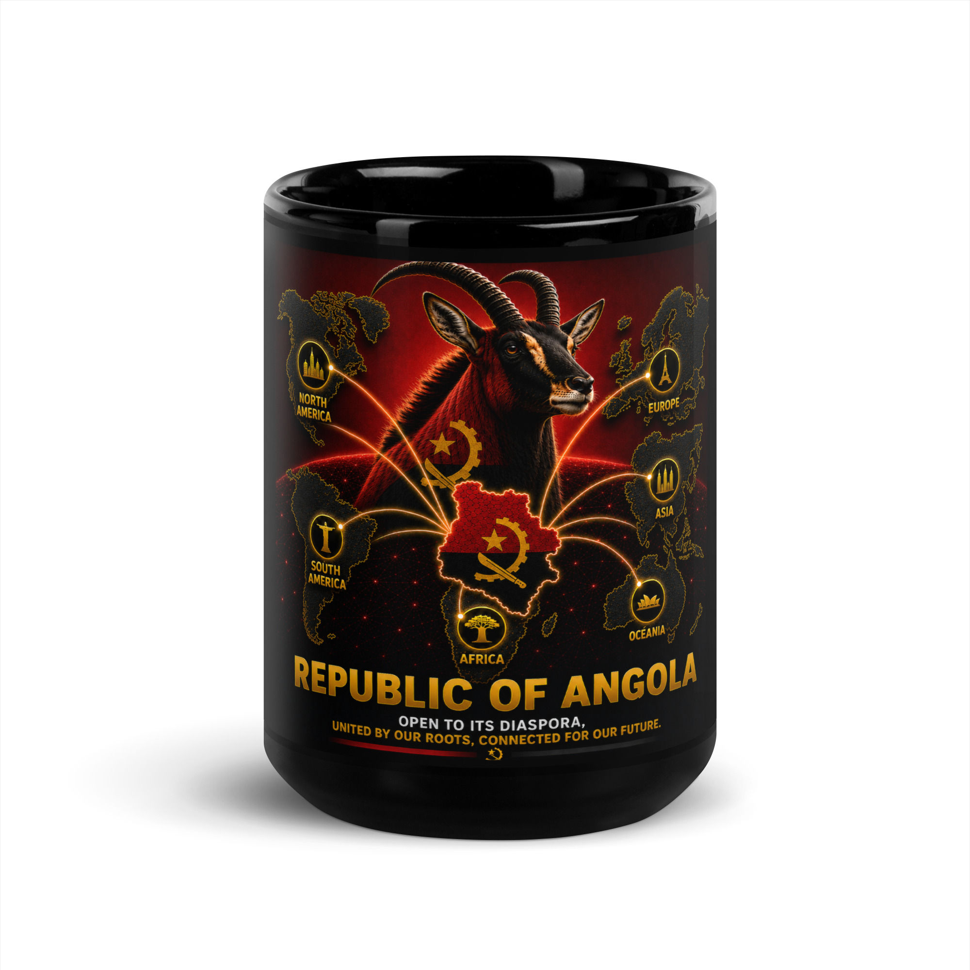 Black Glossy Mug - Angolan Diaspora Agency