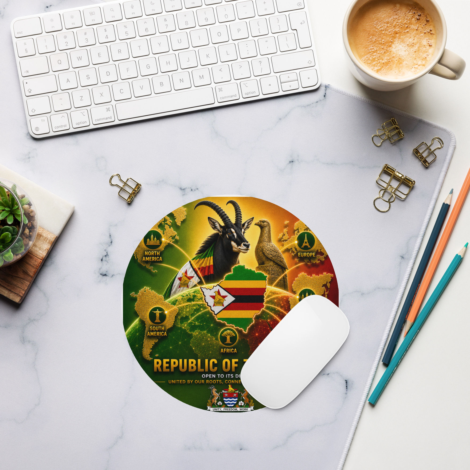 Round mouse pad - Zimbabwe Diaspora Agency