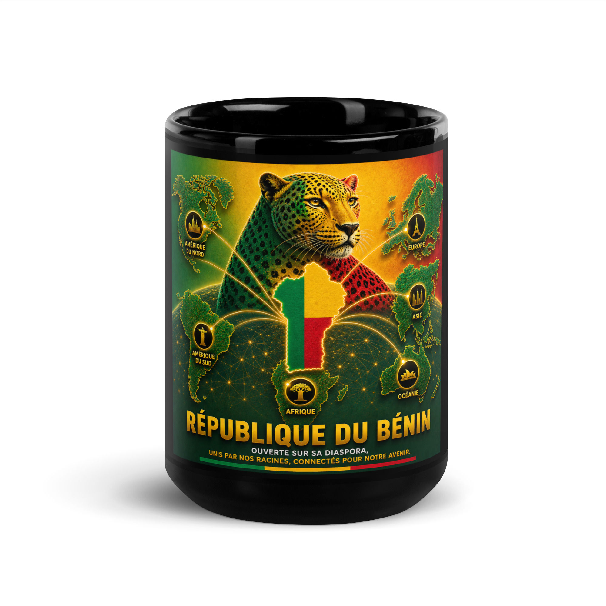 Mug Noir Brillant - Agence Diaspora Béninoise
