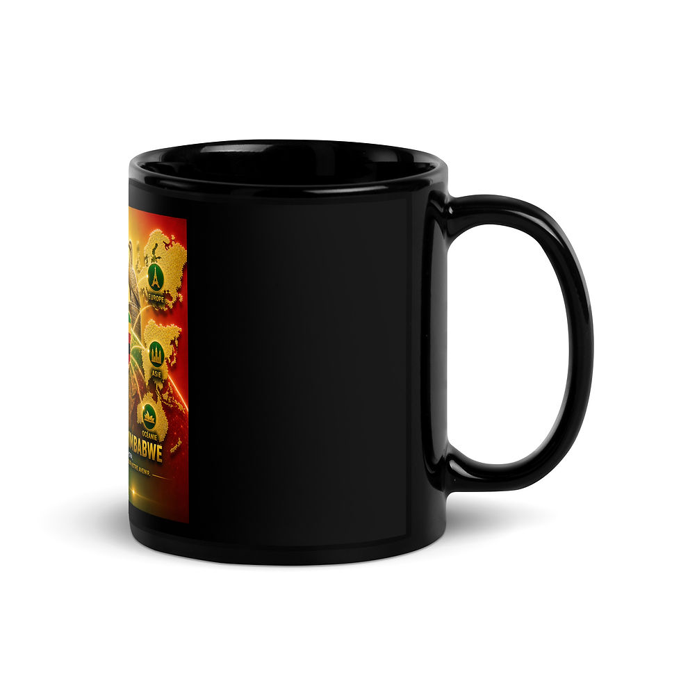 Thumbnail: Mug Noir Brillant - Agence  Diaspora Zimbabwe  