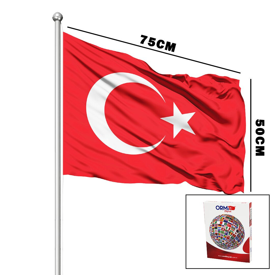 Türk Bayrağı - 50x75 cm - Alpaka Kumaş