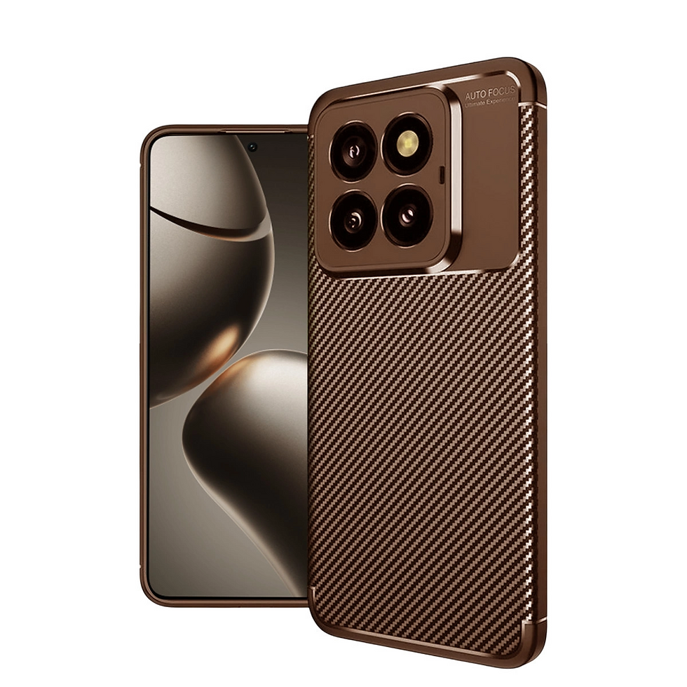 Küçük resim: Xiaomi Mi 14t Pro Kılıf Auto Focus Karbon Kapak - Kahverengi
