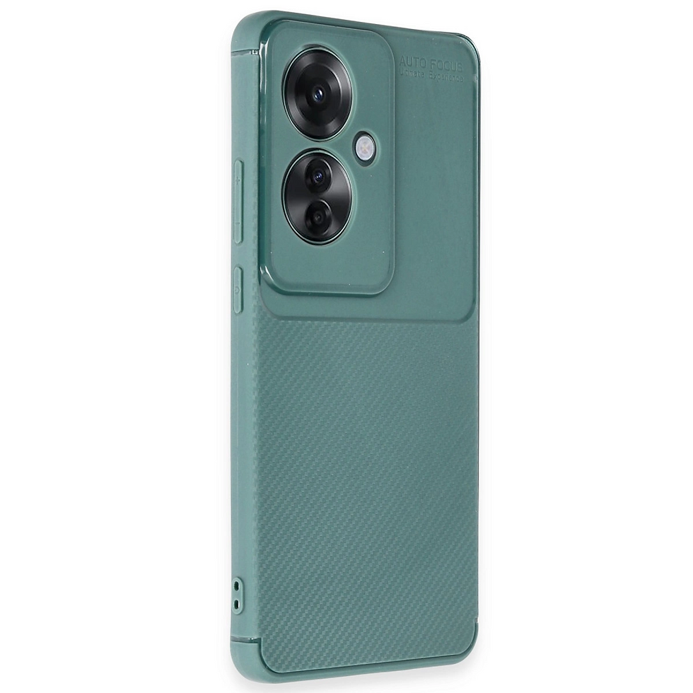 Küçük resim: Oppo Reno 11f Kılıf Auto Focus Karbon Kapak - Koyu Yeşil