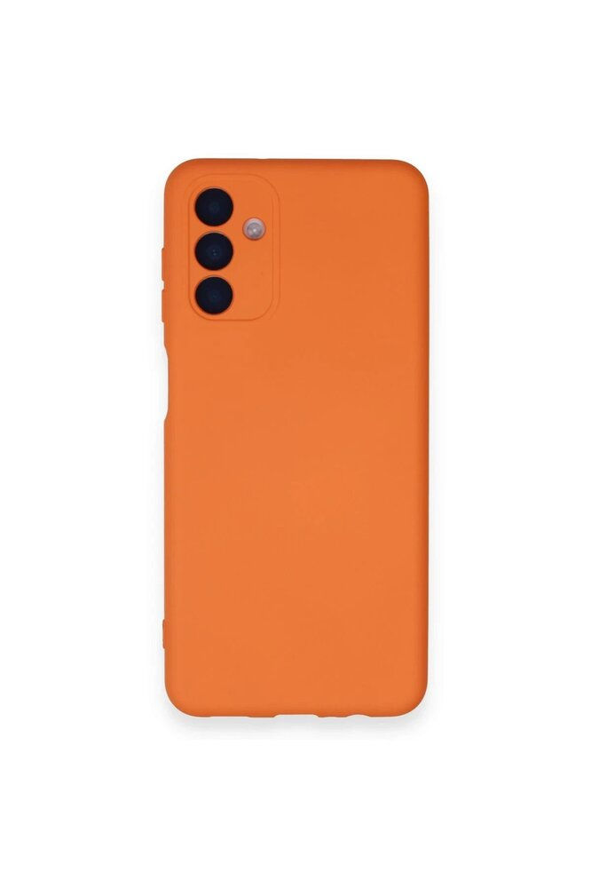 Samsung Galaxy A14 4G Kılıf Nano içi Kadife Silikon - Turuncu-(5796) - EMTHBA