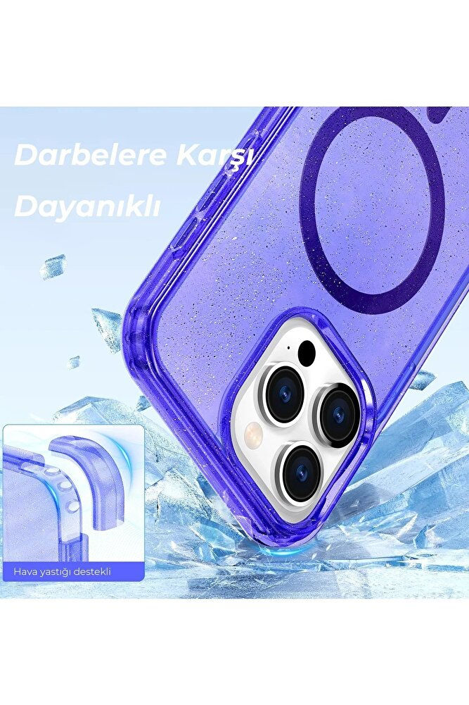 Küçük resim: iPhone 14 Pro Kılıf Star Magsafe Kapak - Şeffaf-(5796) - EMTHBA4415-2054
