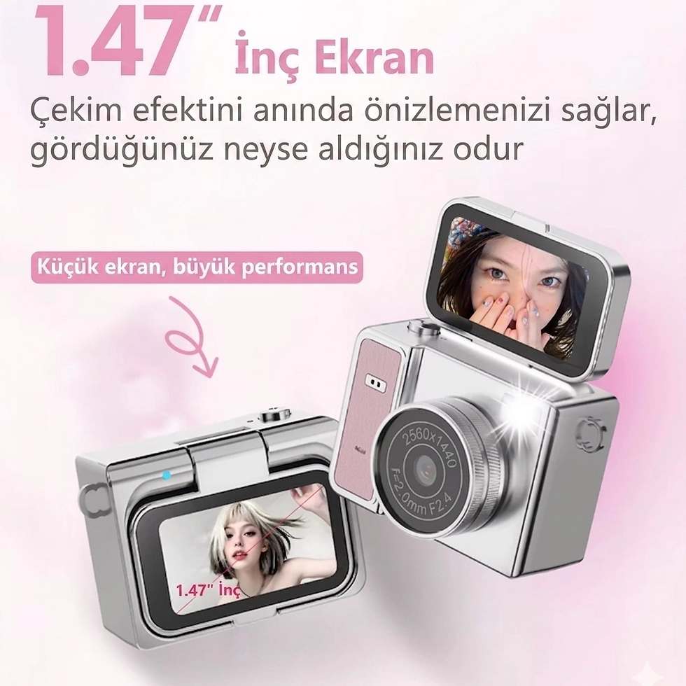 Küçük resim: 2k Mini Dijital Retro Video Kamera Flaşlı Dijital Vlog Mini Fotoğraf Makinesi