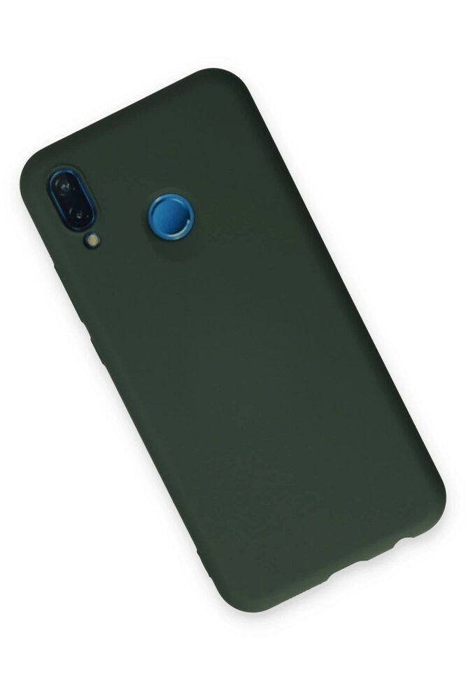 Thumbnail: Huawei P20 Lite Kılıf Nano içi Kadife Silikon - Koyu Yeşil-(5796) - EMTHBA36