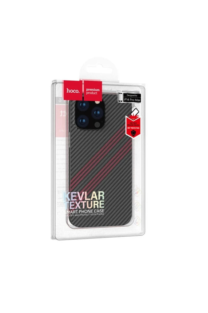 Thumbnail: Hoco iPhone 14 Pro 6.1 Kılıf Kevlar Texture Darbe Emici Telefon Kılıfı-(577