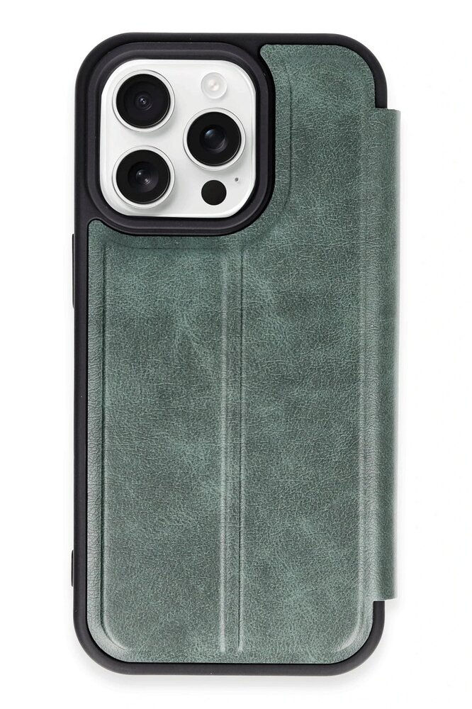iPhone 14 Pro Max Kılıf Flip Cover - Koyu Yeşil-(5796) - EMTHBA9156-5595