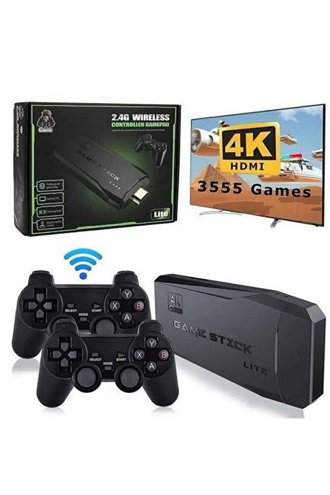 Küçük resim: Retro Oyunlar 4k Game Stick 2.4g Kablosuz Çift Kol 3500 Oyun Atari