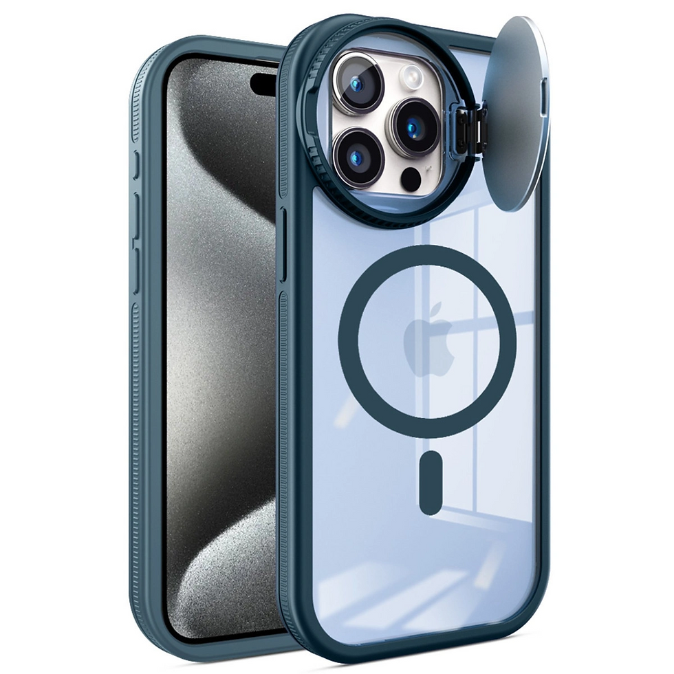 Küçük resim: Apple İphone 15 Pro Max Kılıf Teleskop Lens Magsafe Silikon Kapak - Lacivert