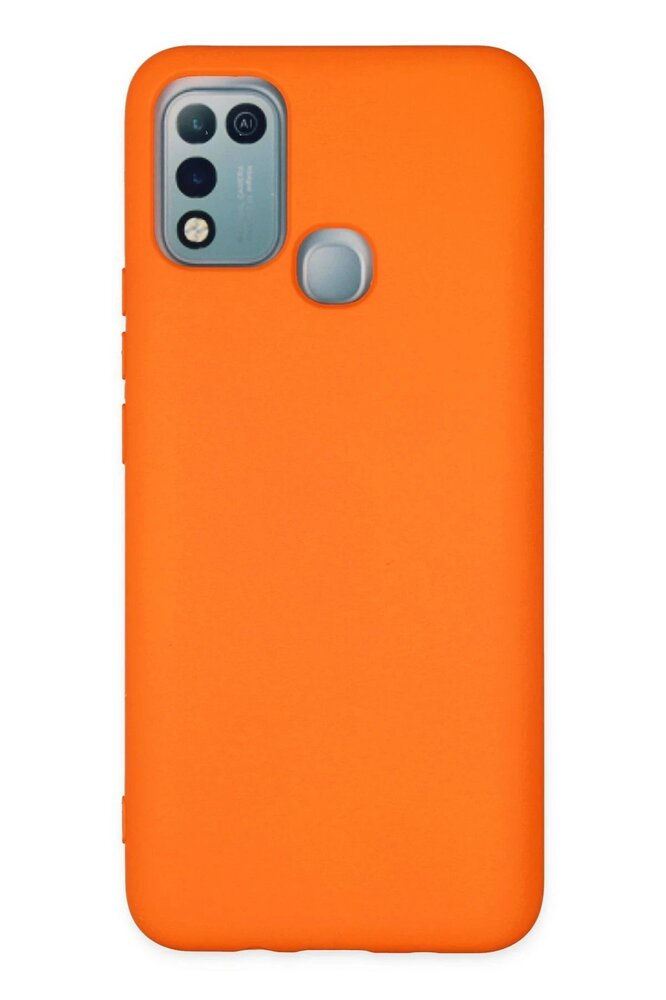 İnfinix Hot 10 Play Kılıf Nano içi Kadife Silikon - Turuncu-(5796) - EMTHBA6