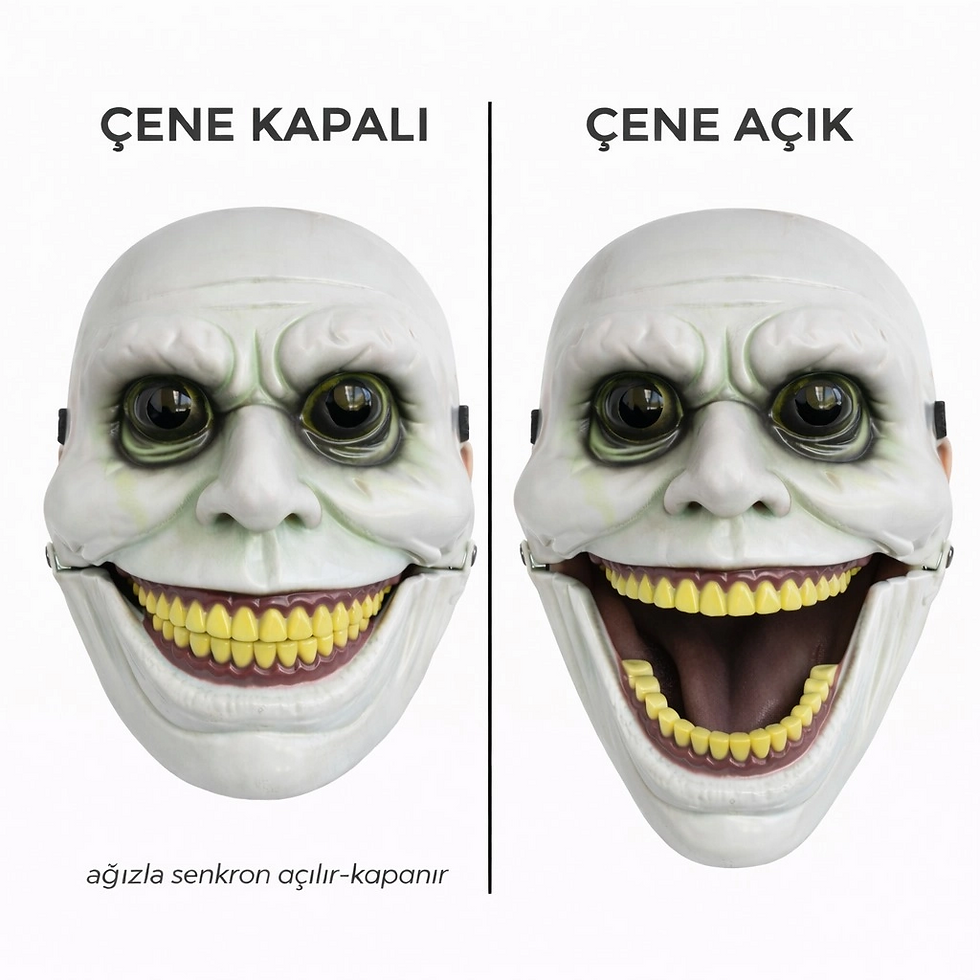 Küçük resim: Hareketli Çene Mekanizmalı Korku Maskesi Yeşil