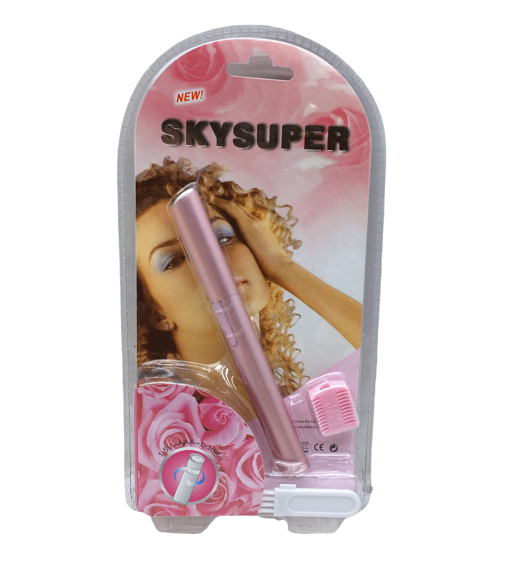 Yüz Tüy Alma Makinesi -Pilli - Pembe - Kalem Tasarımlı - Pratik Kullanım