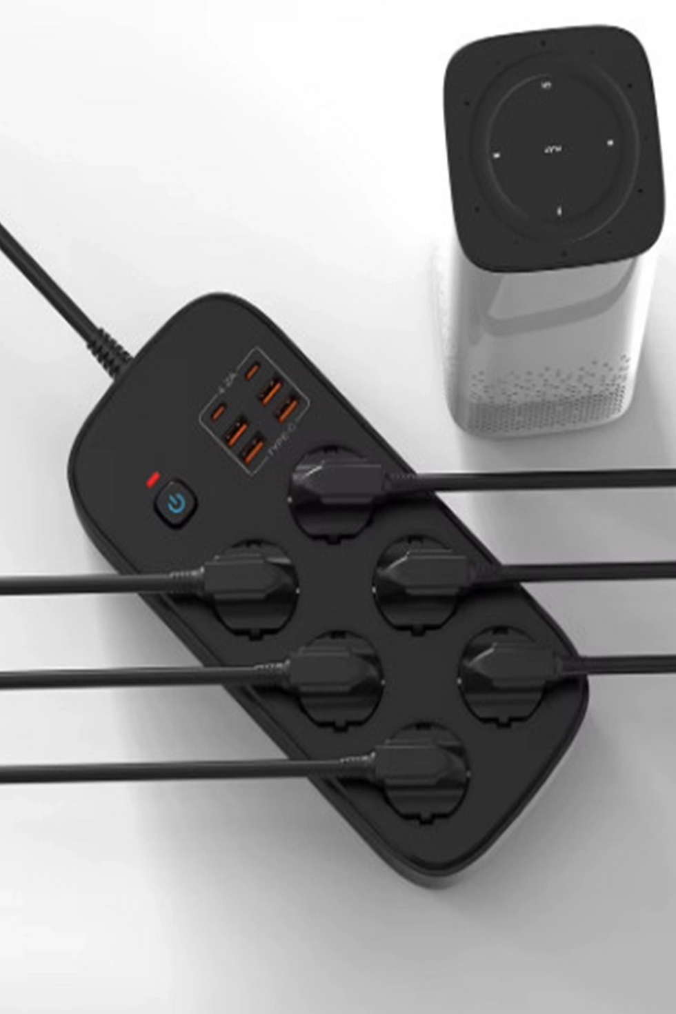 Küçük resim: Termal Akım Korumalı 6’lü Priz 4x Usb 2x Type-c Çıkışlı Grup Priz Çoğaltıcı