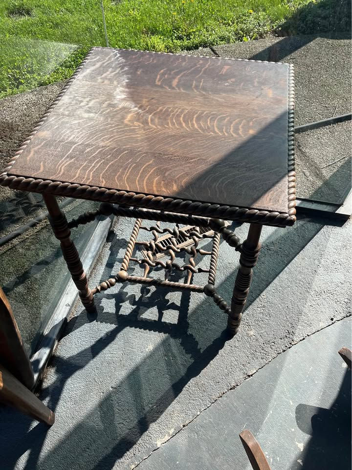 Thumbnail: Antique Tiger Oak Parlor Table