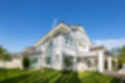 Exterior view of new house under construction and painting.Home renovation and constructio
