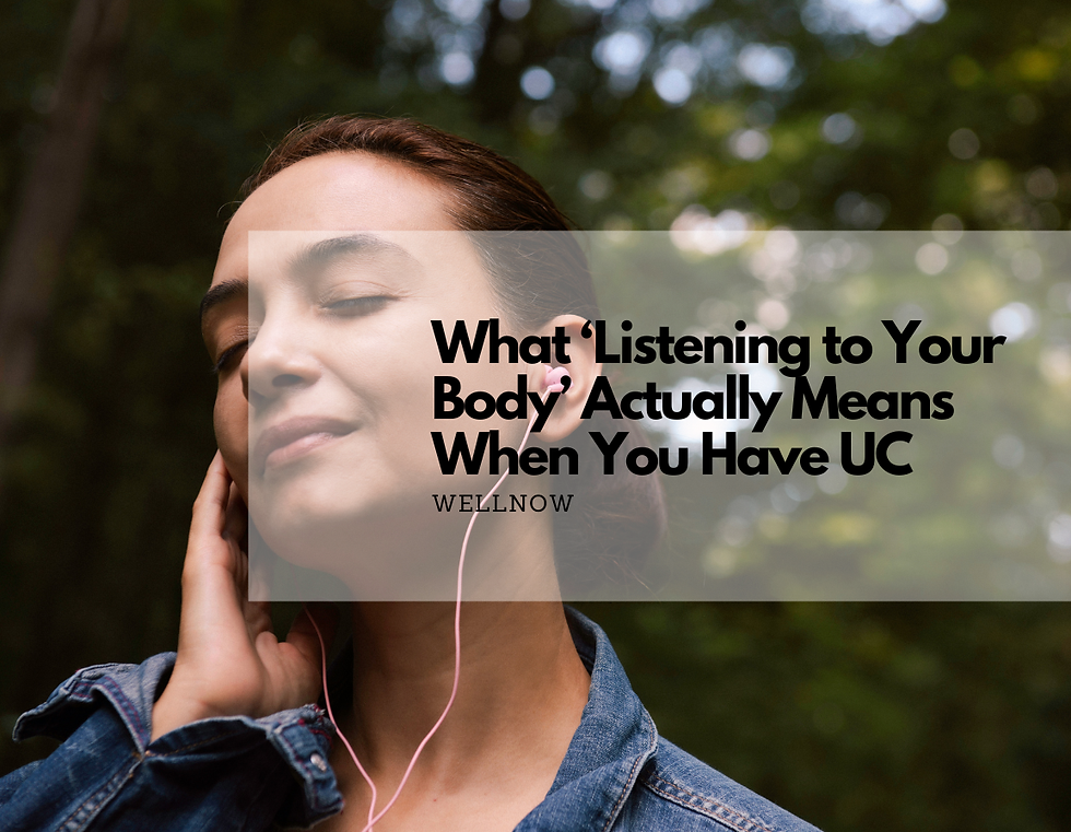 A woman listening to music.