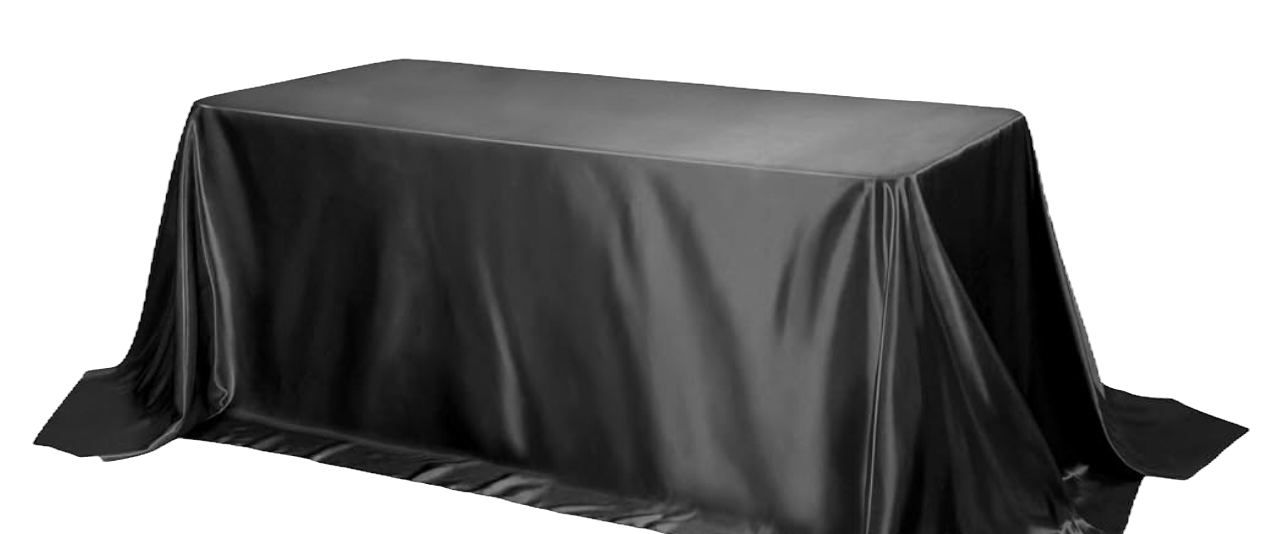 90" x 156" Satin Black Table Cloth