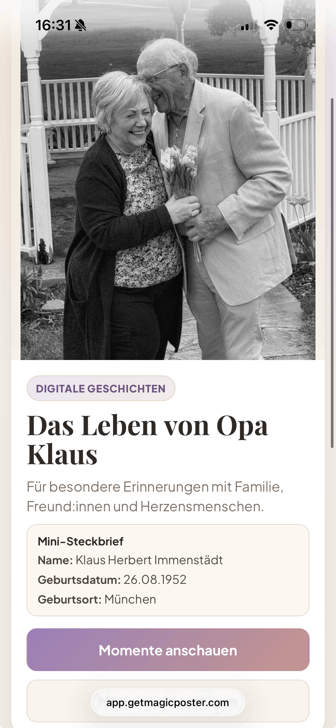 Digitale Erinnerungen Steckbrief