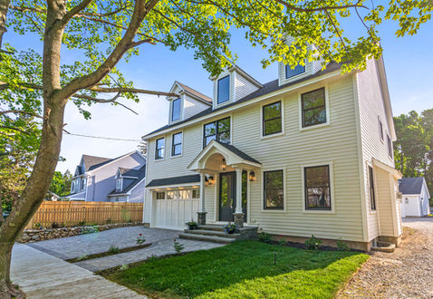 new construction home with two car garage