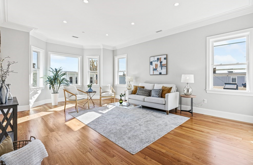 living room with lots of natural light