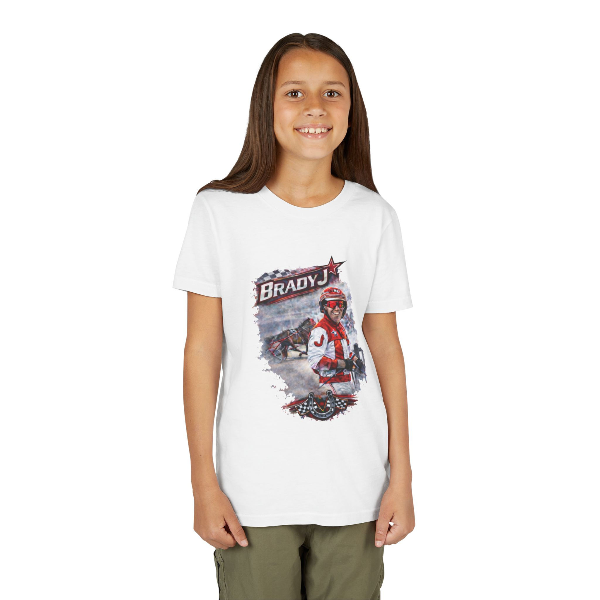 Youth Tee — Brady J Horse Racing Design “Scared Money Never Made Money”
