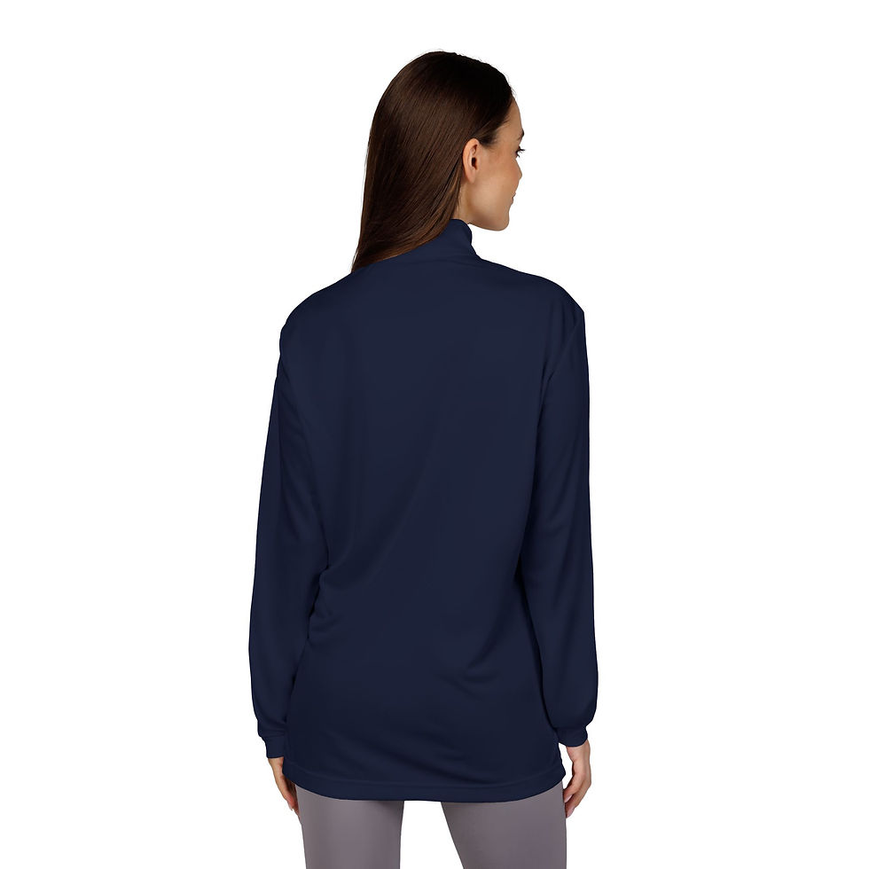Thumbnail: Embroidered Quarter‑Zip Pullover — Blue Chip Logo