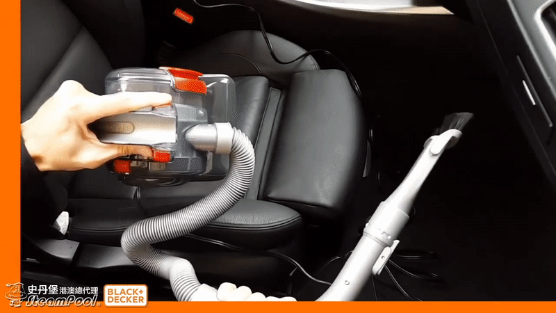 Black+Decker 汽車吸塵機 12V汽車小蝸牛,吸塵機主機可放低,只操作軟喉吸塵,輕鬆,不疲勞,PD1200AV