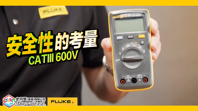 福祿克 Fluke 107 AC_DC Current Handheld Digital Multimeter Pocket DM 安全認證 CATIII 600V 標準