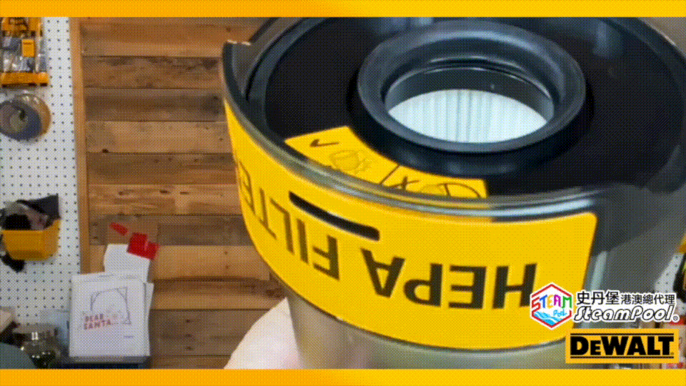 DEWALT 得偉吸星戰艦 HEPA濾網 過濾 矽塵 石棉塵 有害污染物 空氣污染物,DCV501HB