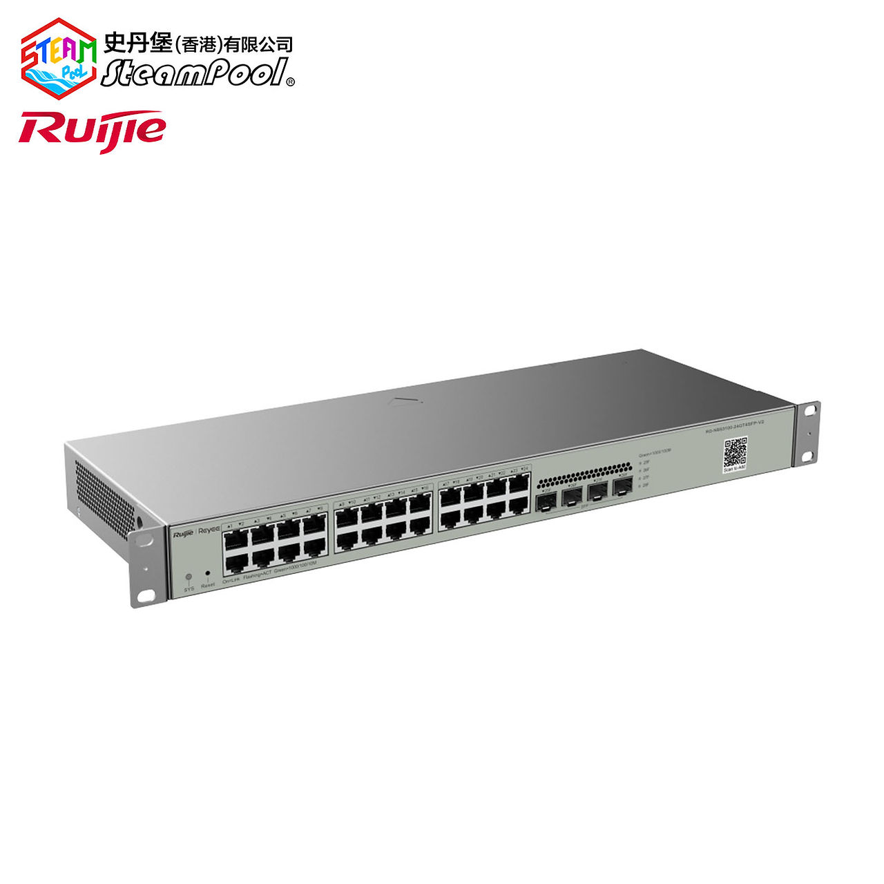 Ruijie Reyee RG-NBS3100-24GT4SFP 24-Port L2 Managed Switch, 19″ Rack