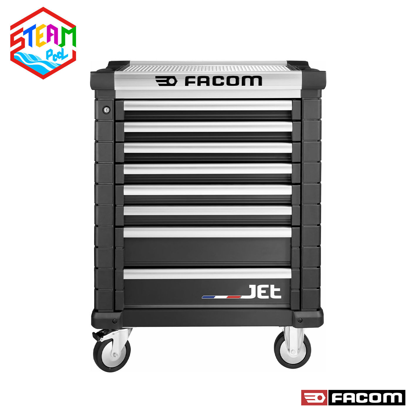 FACOM JET 系列 3 模組 8 抽屜工具車 (黑色) JET.8NM3A