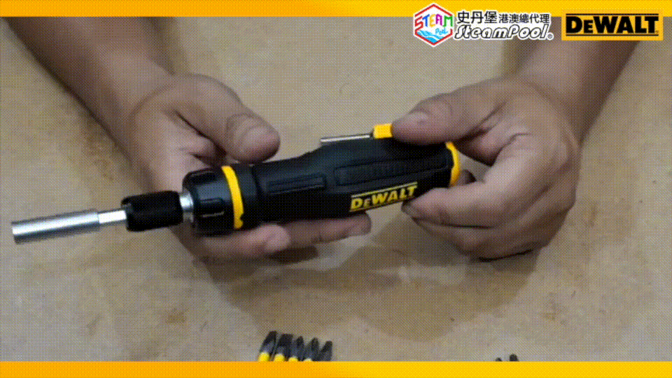 DEWALT 得偉10發鋼彈高扭力批咀,螺絲批,啦啦批。金屬製接口位,超強扭力傳遞;高扭力批咀,批尖偏差不多於4度,收口時緊貼螺絲坑紋,防止滑牙,DWHT66567