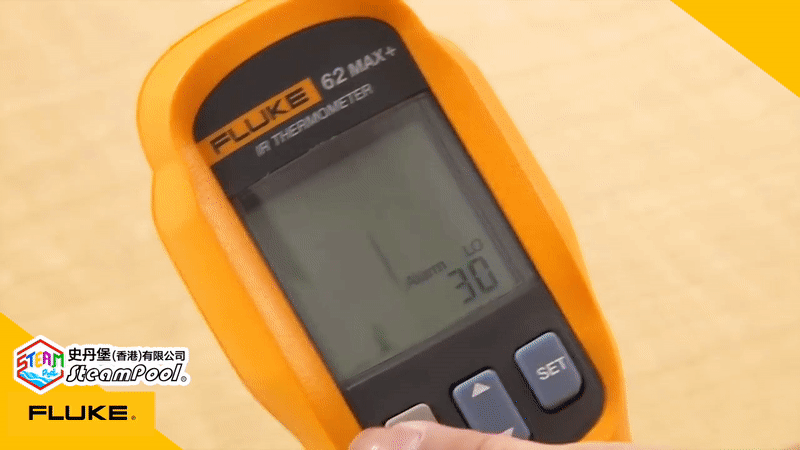 福祿克 FLUKE 62 Max_62 Max+ 紅外測溫儀,先輸入目標物件的紅外放射率EMS (10-100,這個模式可以幫助用家針對特定物質,得出最準確嘅溫度檢測效果