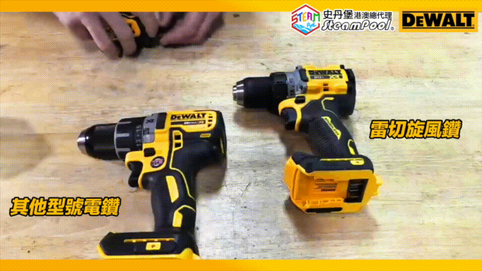 DEWALT 雷切電池 得偉雷切旋風鑽 得偉雷切破牆鑽 尺寸 緊湊 狹窄位置,DCBP034 DCBP518,DCD800 DCD805