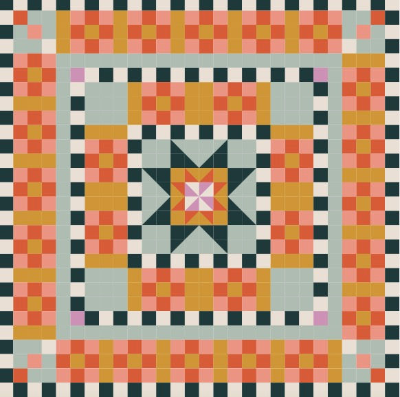Thumbnail: Flower Checks Cover Quilt Kit