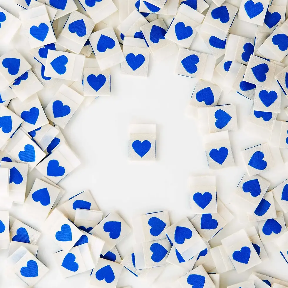 Thumbnail: Blue Hearts Woven Labels by Sarah Hearts