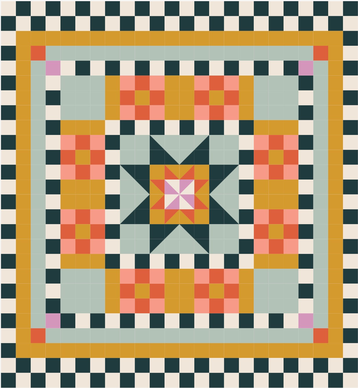 Flower Checks Cover Quilt Kit