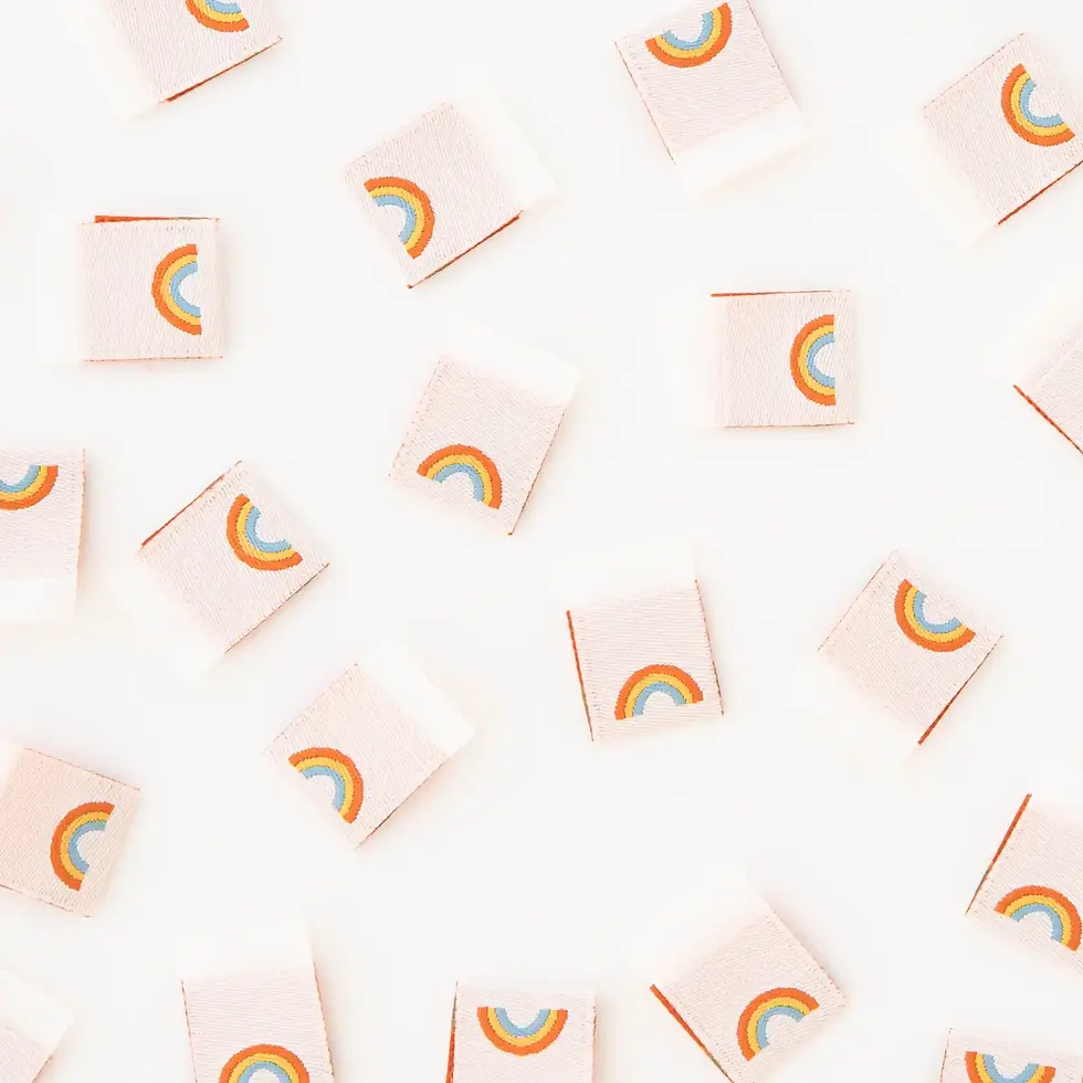Thumbnail: Mini Rainbow Woven Labels by Sarah Hearts