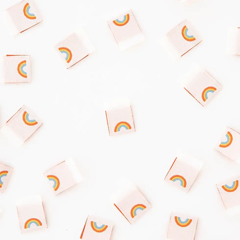 Thumbnail: Mini Rainbow Woven Labels by Sarah Hearts