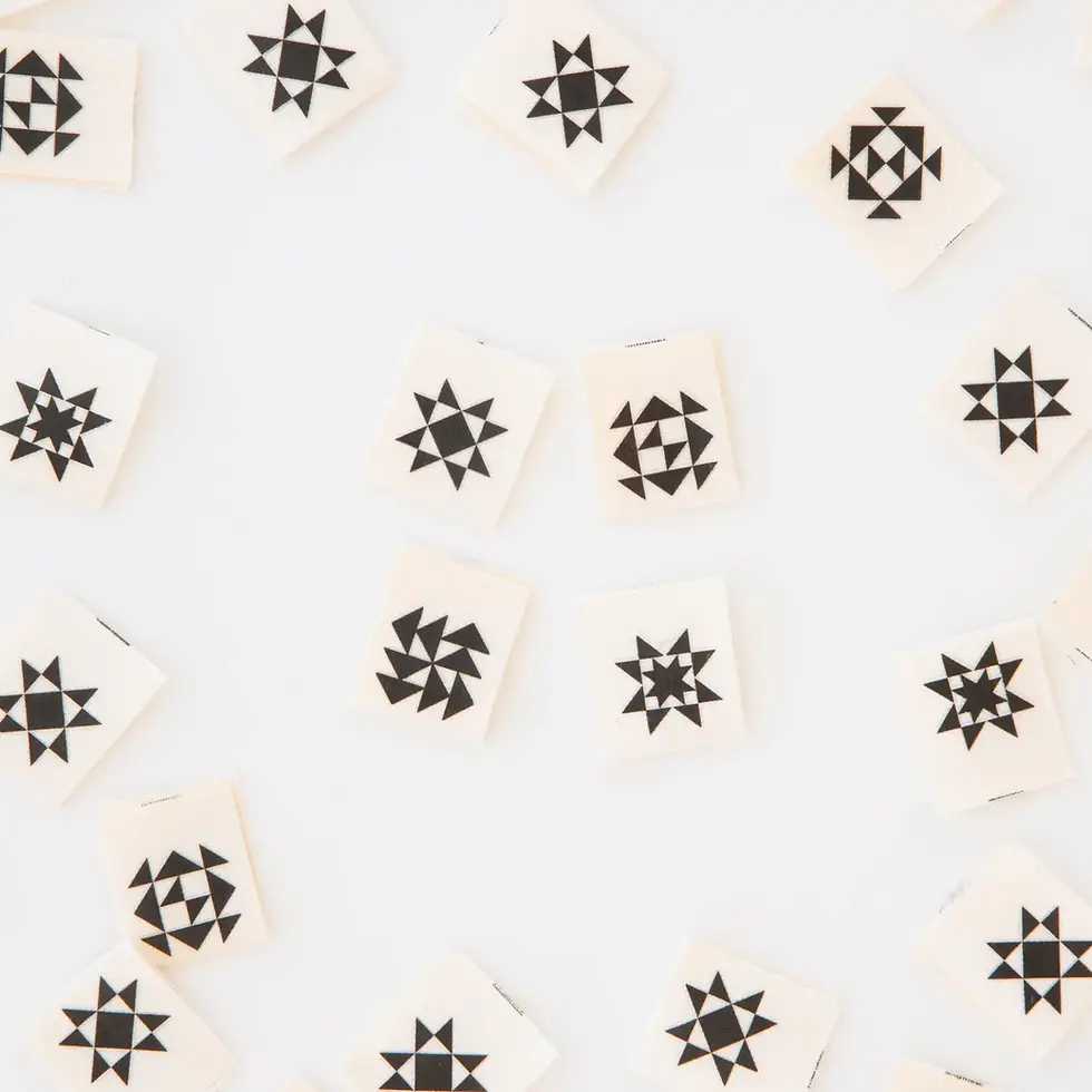 Thumbnail: Black Quilt Block Label by Sarah Hearts